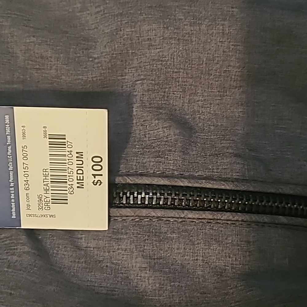 STAFFORD MENS "GRAY HEATHER"  ZIPPERED JACKET SIZE MEDIUM REGULAR FIT - Picture 3 of 11